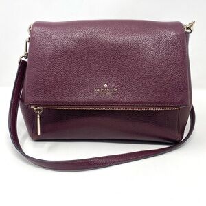 Kate Spade Leila Medium Pebbled Leather Flap Crossbody Bag